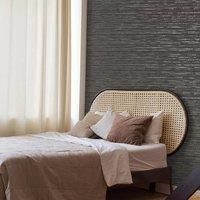 Boutique Chunky Weave Textured Plain Charcoal Wallpaper