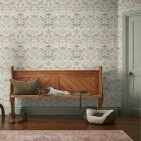 William Morris Designs STRAWBERRY THIEF Wallpaper Sage & Pink  10 Meter Roll