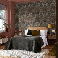 WILLIAM MORRIS AT HOME Blackthorn Charcoal & Burnt Orange Wallpaper