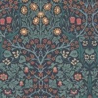 William Morris At Home Blackthorn Navy Wallpaper - Sample
