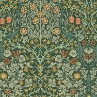 William Morris At Home Blackthorn Deep Green Wallpaper - Sample