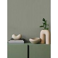 Superfresco Colours Tactile Pinstripe Sage Green Textured Wallpaper