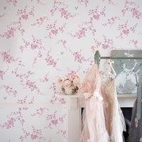 Graham & Brown Shabby Chic by Rachel Ashwell Butterflies Pink Floral Wallpaper | Paste The Wall | Pink Floral | Eco-Friendly