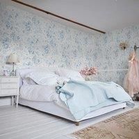 Graham & Brown Shabby Chic by Rachel Ashwell Romantic Rose Blue Floral Wallpaper | Paste The Wall | Blue Floral | Eco-Friendly