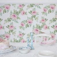 Graham & Brown Shabby Chic by Rachel Ashwell Royal Bouquet Pink Floral Wallpaper | Paste The Wall | Pink Floral | Eco-Friendly