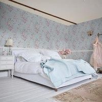 Shabby Chic by Rachel Ashwell Bird Chinoiserie Floral 10m x 52cm Wallpaper Roll Navy 100cm L X 52cm W