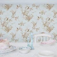 Shabby Chic by Rachel Ashwell Bird Chinoiserie Floral 10m x 52cm Wallpaper Roll Blue 100cm L X 52cm W