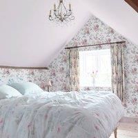 Shabby Chic by Rachel Ashwell Wild Flower Floral 10m x 52cm Wallpaper Roll White 100cm L X 52cm W
