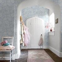 Shabby Chic by Rachel Ashwell Stipple Floral 10m x 52cm Wallpaper Roll Blue 100cm L X 52cm W