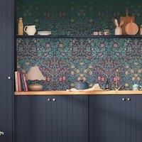 Graham & Brown William Morris at Home Blackthorn Navy Fixed Size Mural Print to order