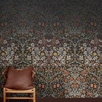 Graham & Brown William Morris at Home Blackthorn Charcoal Fixed Size Mural Print to order