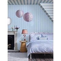 Cath Kidston Canopy Stripe Blue Stripped Wallpaper