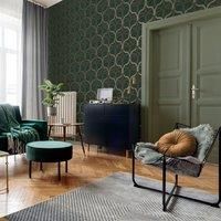 Boutique Refine Geometric Green & Gold Wallpaper
