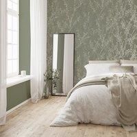 Boutique Breeze Sprig Floral Green Wallpaper