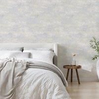 Boutique Urban Plaster Silver Textured Plain Wallpaper