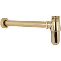 Deva 1 1/4" Bottle Trap with Wall Extension in Gold Plastic