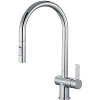 Deva Midford Pull Out Mono Mixer Kitchen Tap in Chrome Brass