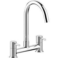 Deva Lostock Sink Mixer Kitchen Tap in Chrome Brass