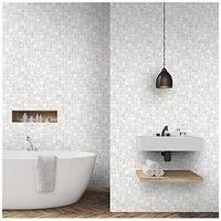 Contour Earthen Tile Effect Kitchen Bathroom Grey Wallpaper