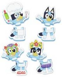 TOMY Toomies Bluey Bath Puzzle – 8-Piece Foam Jigsaw Puzzle Set with Mix & Match Bluey Poses, Soft Baby Bath Toys, Non-Toxic and Water-Friendly, Includes Mesh Storage Bag with Suction Cups, 18+ Months