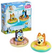 Toomies Bluey Bath Float 2 Pack | Pouring Cup Bluey and Bingo ToddlerBath Toys in Floating Pool Rings with Water Wheels | Officially Licensed BlueyToys | Toddler Toys for 18 Month Old Plus
