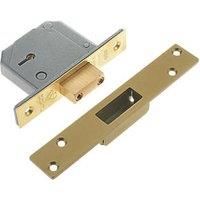 Union Polished Brass BS 5-Lever Mortice Deadlock 67mm Case - 40mm Backset (6593P)
