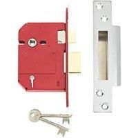 Union Locks Strongbolt 2200S BS 5-Lever Mortice Sash Lock 81mm - Satin Chrome (Boxed)