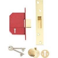 Union Strongbolt 2.5” 5 Lever Deadlock Satin Brass Box J2100S-PL-2.5 (AL45)