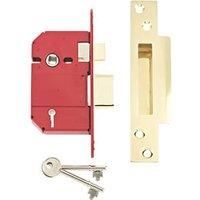 Union Locks Strongbolt 2200S BS 5-Lever Mortice Sash Lock 68mm - Polished Brass (Boxed)