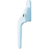 Yale P-YWHLCK40L-WH Offset Window Handle, fits Left Handed windows, 40mm spindle, Lockable, Visi Packed, suitable for PVCu windows, White Finish