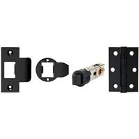 Union Jigtech Latch Pack Matt 3" Hinge & 57mm Smartlatch in Black Steel