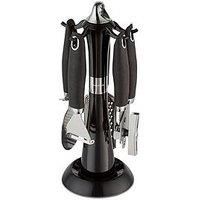 Morphy Richards Dune 976040 4 Piece Gadget Set with Carousel Stand, Black, Stainless Steel