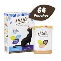 HiLife Adult Wet Cat Food, Mixed Ocean Fish in Jelly Recipes, Complete Cat Food Pouches, 100% Natural & Grain Free, Ocean Fish / Sardine with Tuna (32 x 70g Pouches)