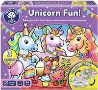 Orchard Toys Unicorn Fun! - 3 in 1 Educational Board Games for 4+ Year Olds - Unicorn Gifts for Girls and Boys - Number and Counting Games for Kids - Age 4-8 Years - 2-4 Players