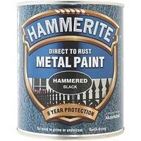 Hammerite Direct to Rust Metal Paint - Hammered Black Finish 750ML