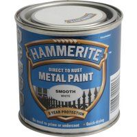 Hammerite Smooth Finish Metal Paint White 250ml
