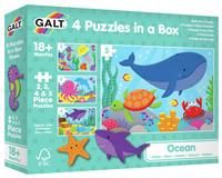 Galt, 4 Puzzles in a Box - Ocean, Jigsaw Puzzles for Kids, 4,6,8 and 12 piece puzzles, Ages 18 months Plus