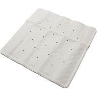 White 53cm Shower Tray Rubber Bath Mat - PVC Non Slip Secure Suction Cup