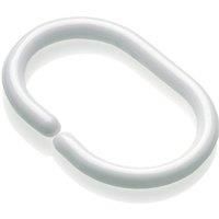 Croydex AK142122 Shower Curtain C-Rings, Pack of 12, White, 17.5 x 9.5 x 0.5cm