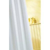 Croydex Fully Waterproof Plain White PVC Shower Curtain