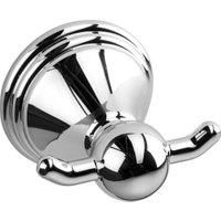Croydex Westminster Double Robe Hook Bathroom Wall Door Mounted Chrome