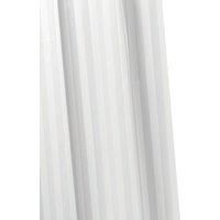Croydex Woven Stripe Bathroom Shower Curtain - White