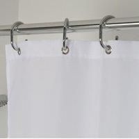 Croydex Professional Plain White Water-Resistant Textile Shower Curtain With Hygiene /'N/' Clean 1800 x 1800mm