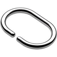 Croydex Pack Of 12 Chrome Shower Curtain C Ring Hooks For Rods & Pole UpTo 29MM