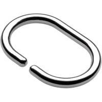 Croydex Pack Of 12 Chrome Shower Curtain C Ring Hooks For Rods & Pole UpTo 29MM