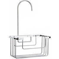 Croydex QM260441 Chrome Shower Riser Rail Hook Over Caddy Basket, 5 Year Rust Free Guarantee