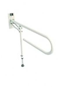 Croydex Foldaway Hand Rail with Drop Down Leg, Silver