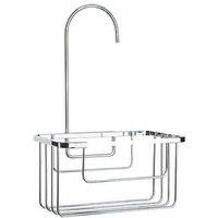 Croydex HANGING SHOWER CADDY Riser Rail Hook Over Basket Chrome Plated Steel