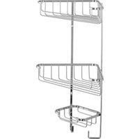 Croydex Chrome 3-Tier Corner Basket Shower Caddy, 5 Year Rust Free Guarantee