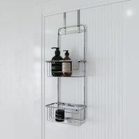 Rust Free Hook Over Door Double Storage Basket